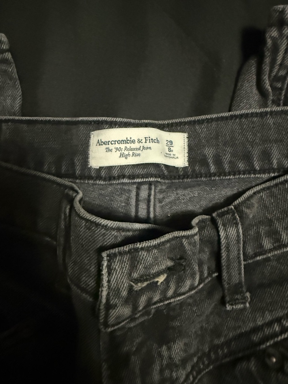 Abercrombie & Fitch Men's Washed Black Straight Jeans - Picture 2 of 3